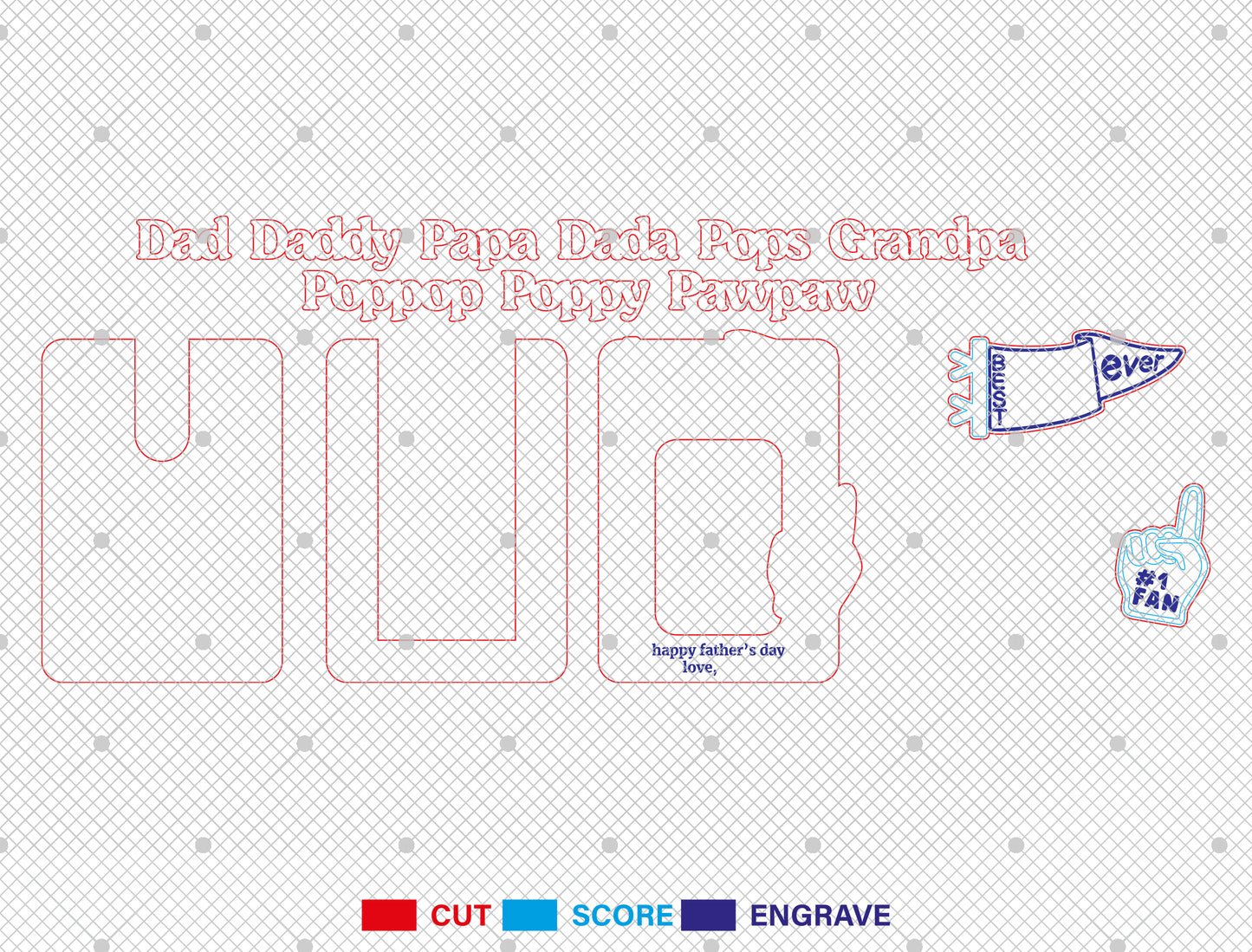 Dad Fridge Photo Magnet SVG Bundle Laser Cut File for xTool and LightBurn
