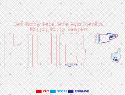 Dad Fridge Photo Magnet SVG Bundle Laser Cut File for xTool and LightBurn