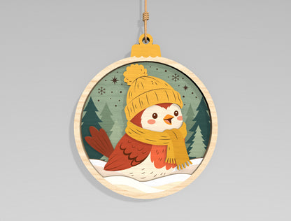 Christmas Woodland Animal Ornament SVG Bundle Laser Cut Files