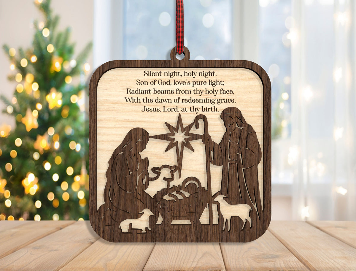 Christian Nativity Ornament SVG Bundle Christmas Laser Cut Files