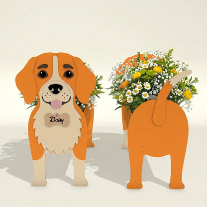 Personalized Dog Flower Vase SVG Bundle for Glowforge and LightBurn