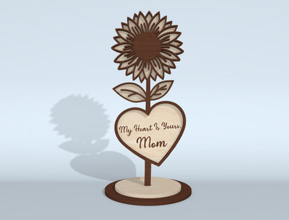 Mother's Day Flower Heart Sign SVG Bundle 16 Designs for LightBurn