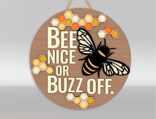 Bee Welcome Door Hanger SVG Bundle for Glowforge and xTool