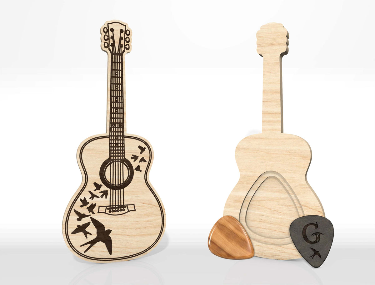 Guitar Pick Holder SVG Bundle 12 Laser Cut Designs