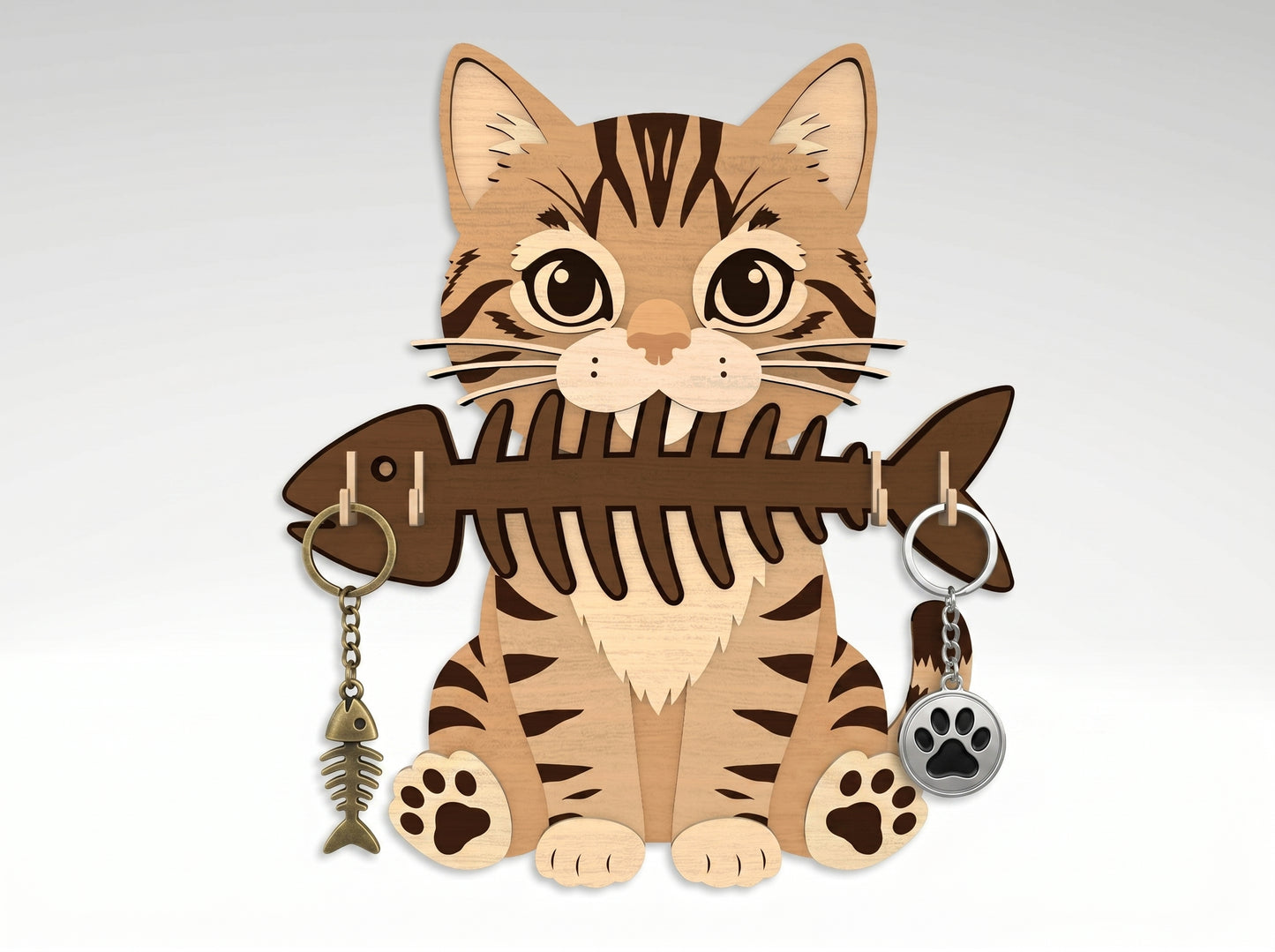Cat Breed Key Holder SVG Bundle for xTool and Glowforge