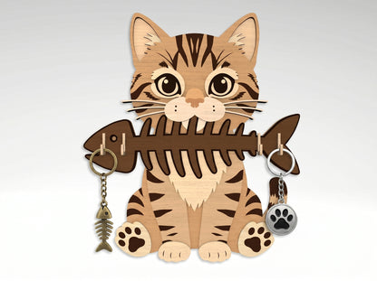 Cat Breed Key Holder SVG Bundle for xTool and Glowforge