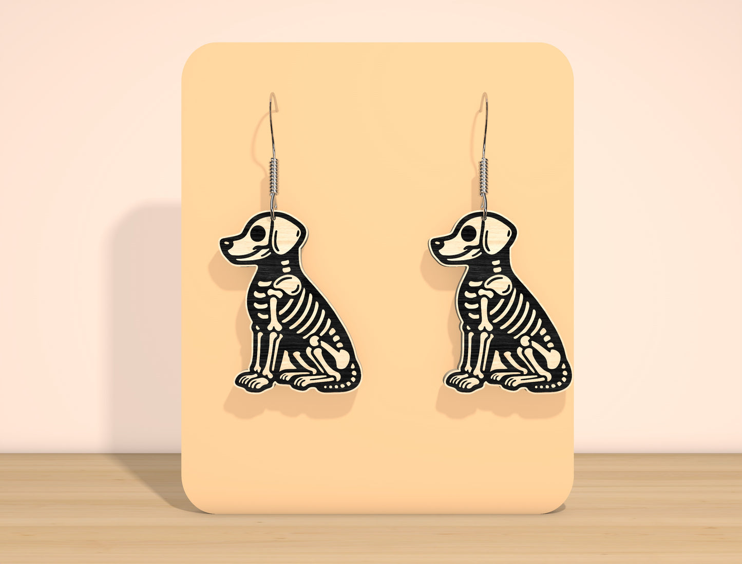 Skeleton Dog Earrings SVG Bundle for Glowforge xTool LightBurn