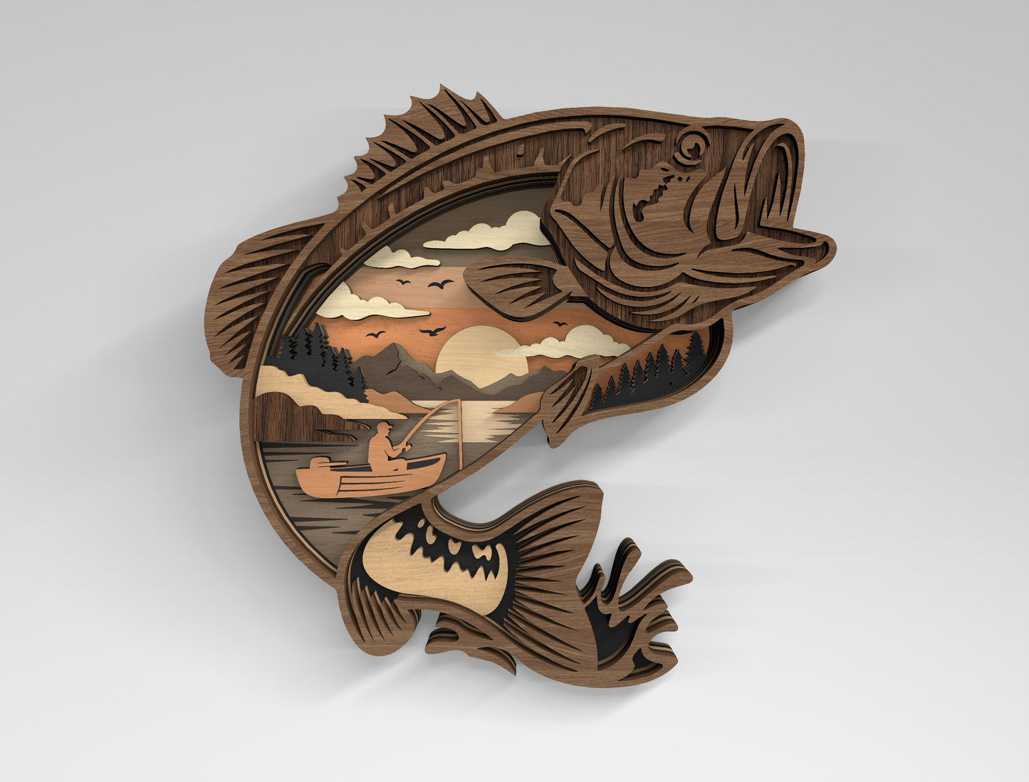 Fish SVG Bundle for Glowforge xTool LightBurn Multilayer Laser Cut File