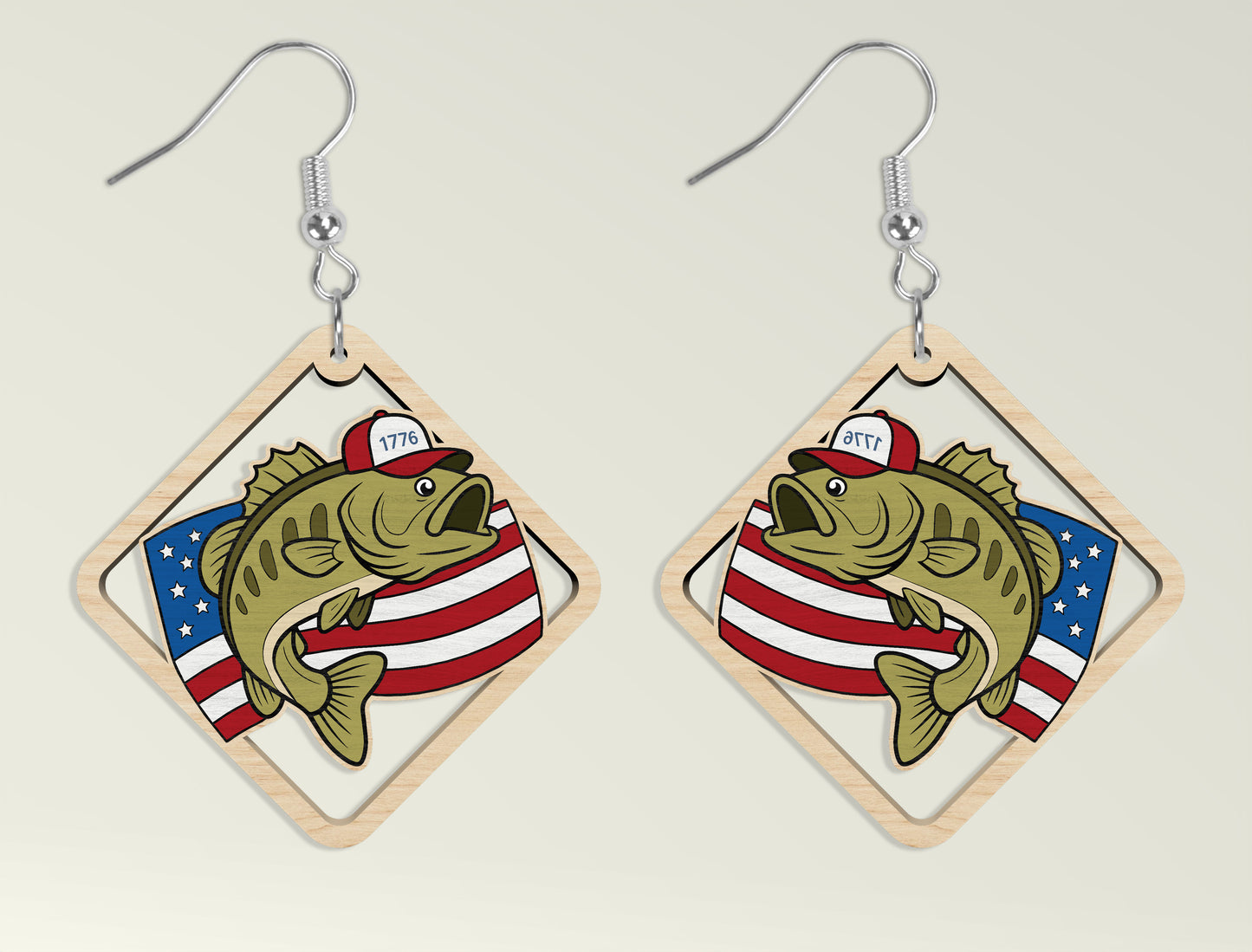 Patriotic Teardrop Earring SVG Bundle Laser Cut File for Glowforge