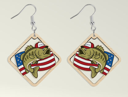 Patriotic Teardrop Earring SVG Bundle Laser Cut File for Glowforge