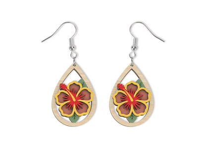Floral Teardrop Earring SVG Bundle Spring Flower Jewelry Laser Cut File for xTool and Glowforge