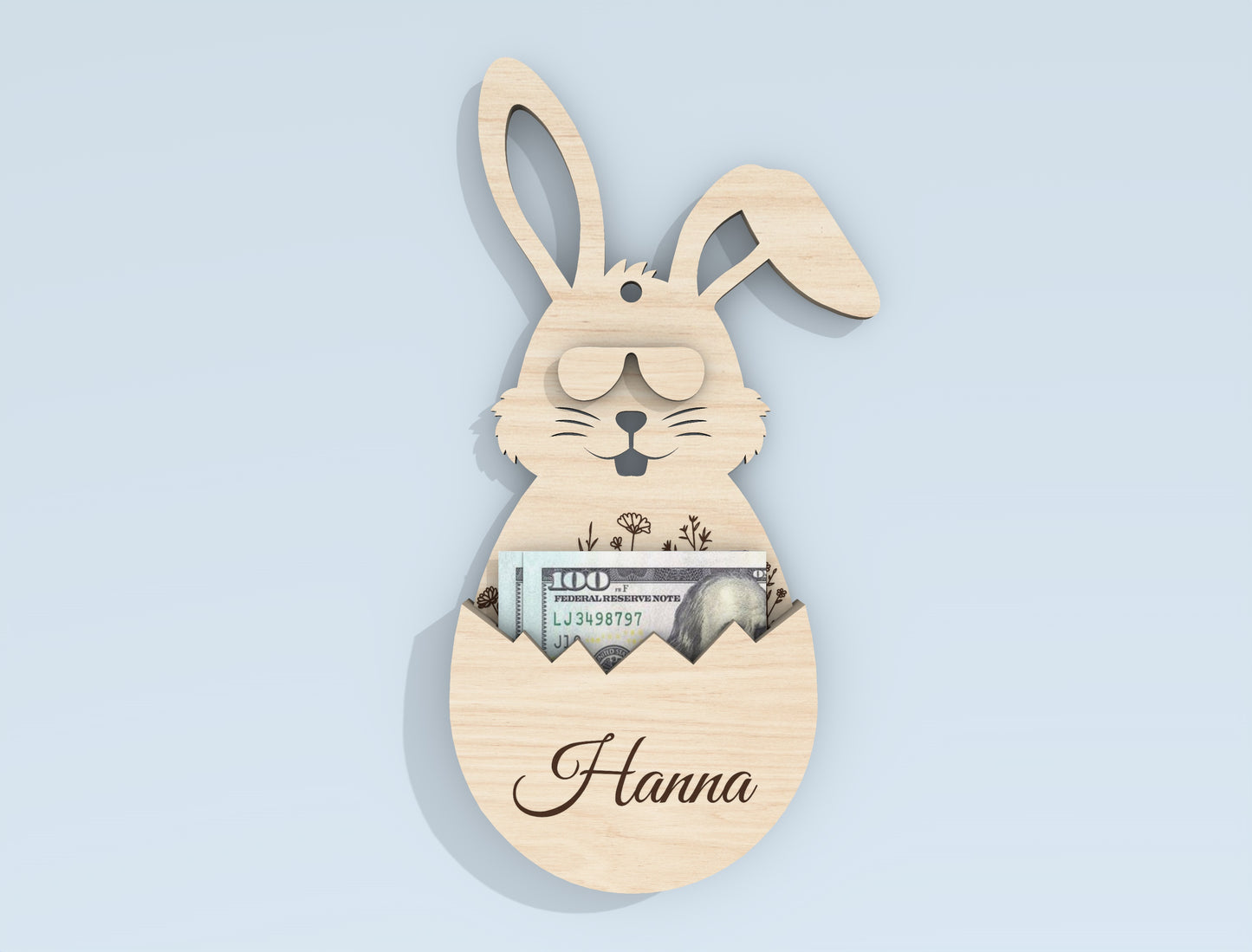Personalized Easter Bunny Money Holder SVG Bundle for Glowforge