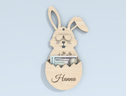 Personalized Easter Bunny Money Holder SVG Bundle for Glowforge