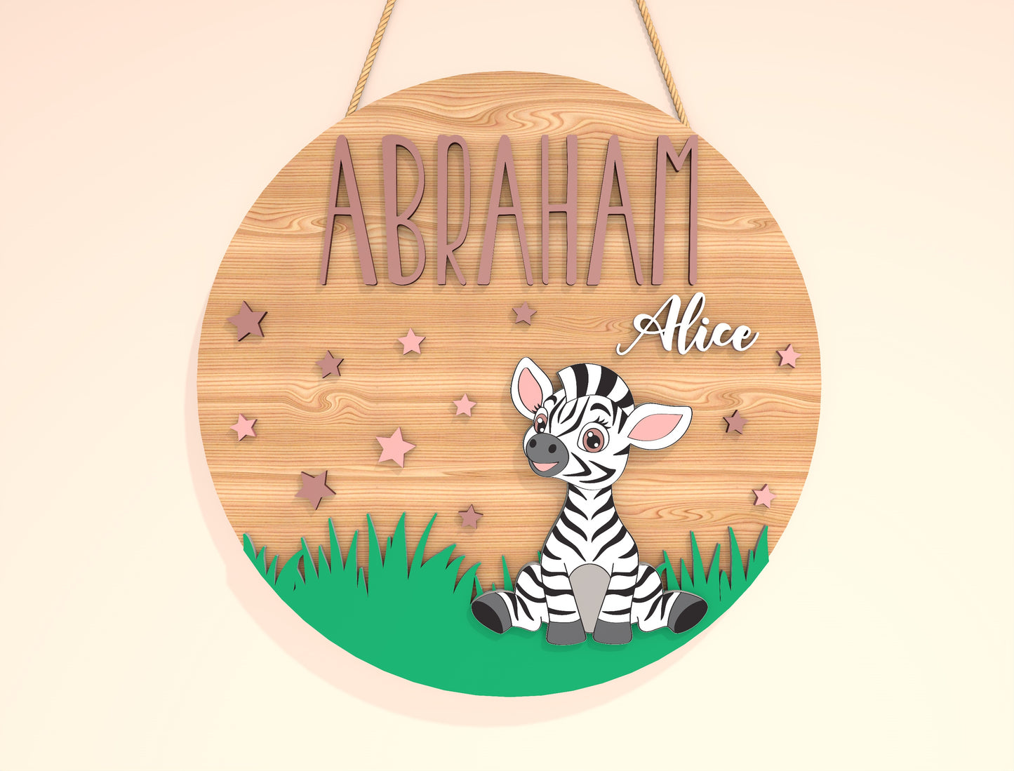 Personalized Baby Animal Name Sign SVG Bundle for xTool and Glowforge