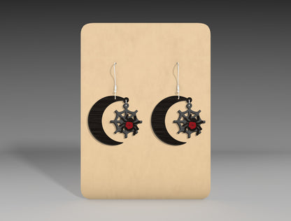 Halloween Moon Earrings SVG Bundle 12 Designs for Glowforge LightBurn xTool