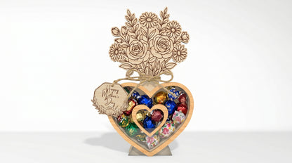 Mother's Day Flower Vase Candy Holder SVG 3D Bouquet Jar Laser Cut File for Glowforge and xTool