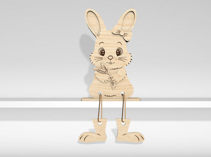 12 Easter Bunny Shelf Sitters SVG Laser Cut File for Glowforge and xTool