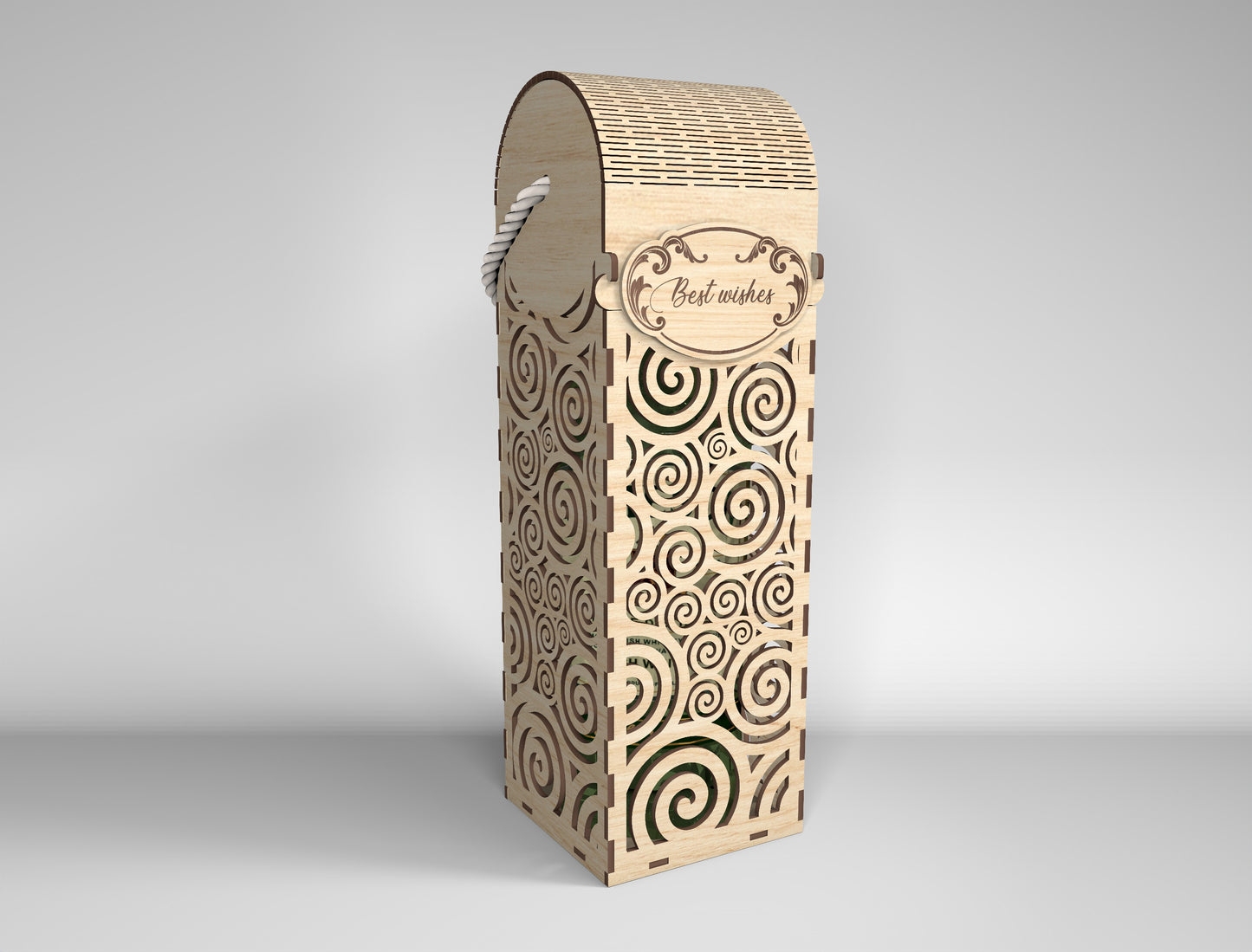 Wine Bottle Gift Box Bundle SVG Laser Cut File for Glowforge and xTool