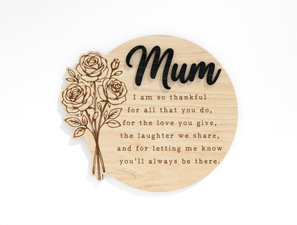 Round Mom Quote Sign SVG Mother's Day Wall Decor Laser Cut File for xTool and Glowforge