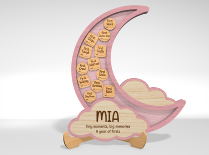 Baby Milestone Memory Bank SVG Laser Cut File for Glowforge