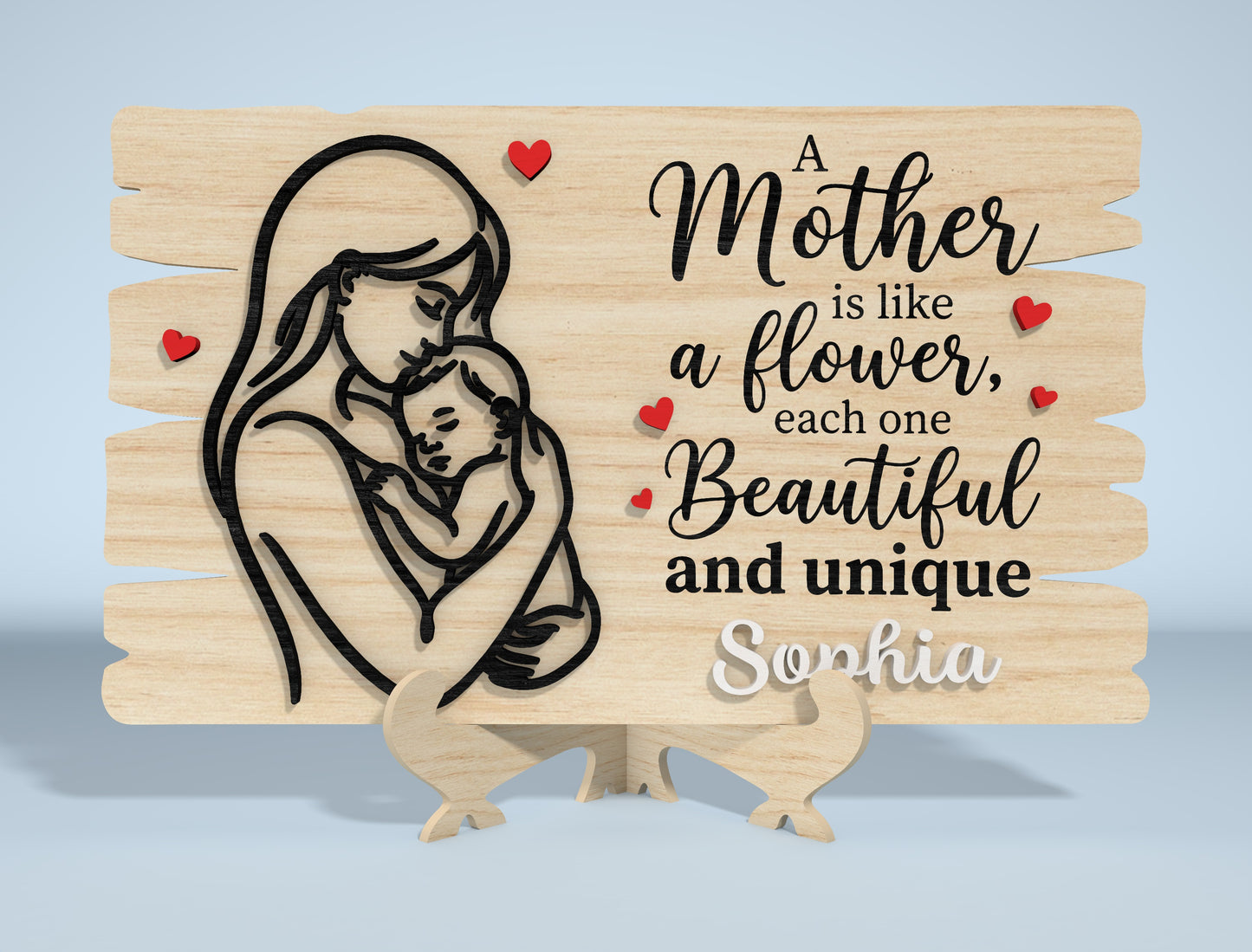 Mother's Day Wooden Sign SVG Bundle Laser Cut File for Glowforge and xTool