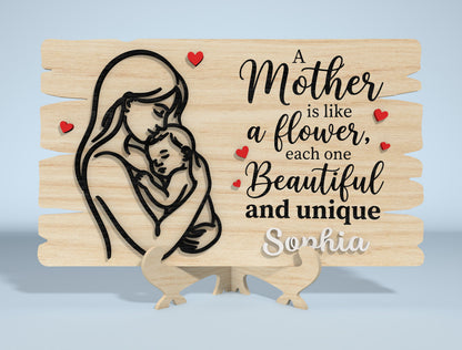 Mother's Day Wooden Sign SVG Bundle Laser Cut File for Glowforge and xTool