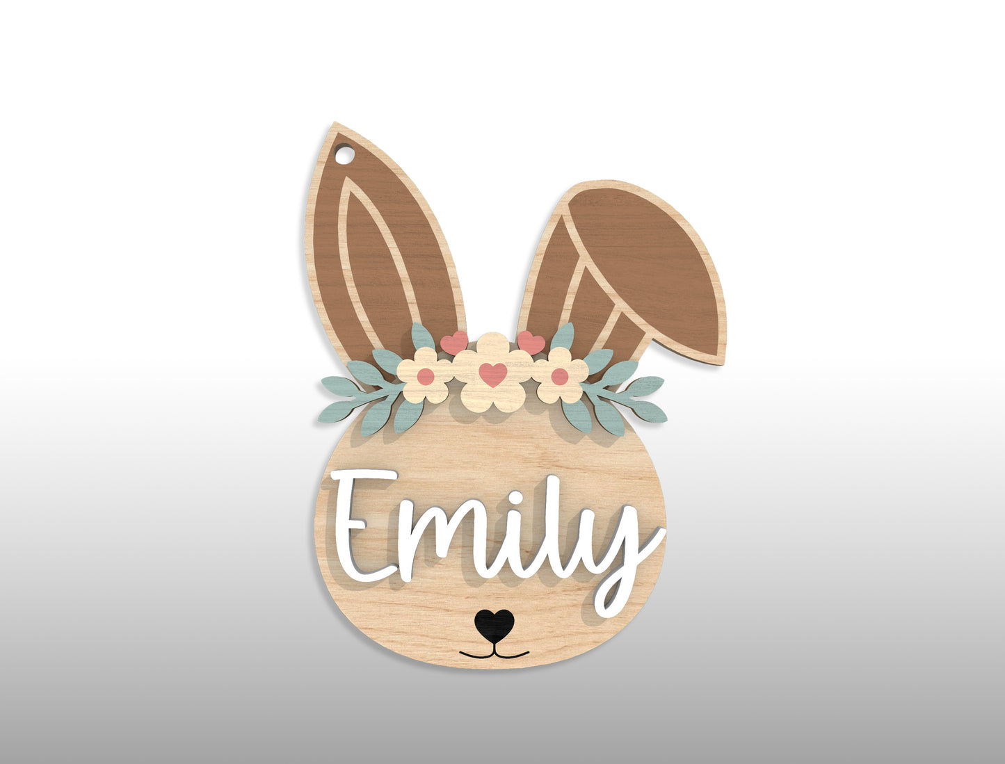Personalized Easter Bunny Name Tag SVG 18 Designs for Glowforge and xTool