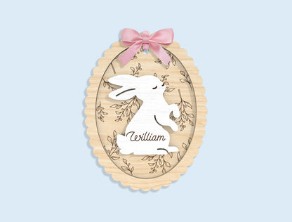 Personalized Bunny Chick Ornament SVG Bundle 16 Designs for Glowforge