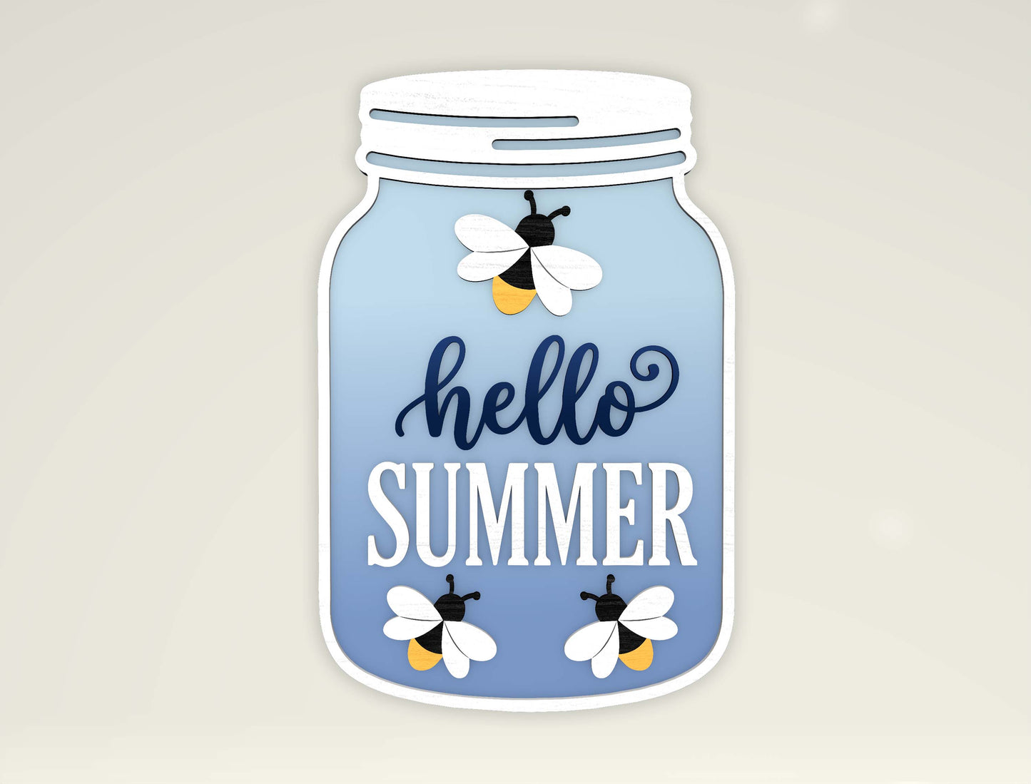 Summer Mason Jar Sign SVG Bundle for Glowforge and LightBurn