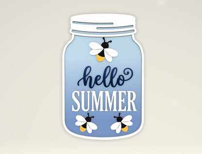 Summer Mason Jar Sign SVG Bundle for Glowforge and LightBurn
