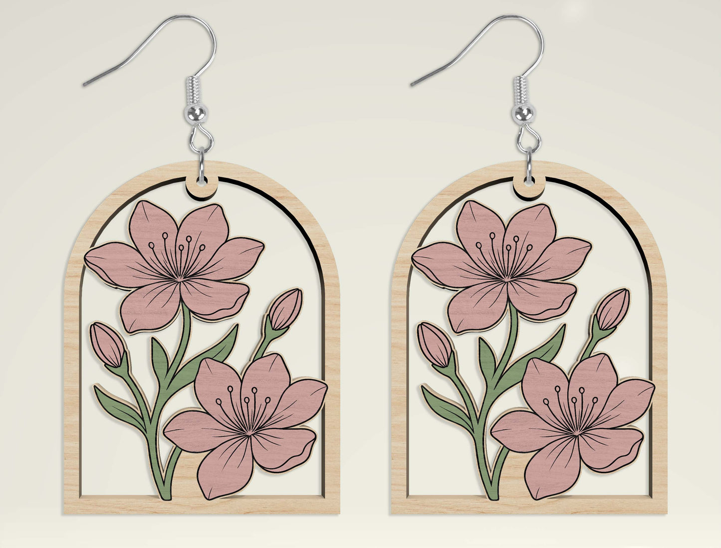 Floral Earring SVG Bundle Laser Cut File for xTool and Glowforge