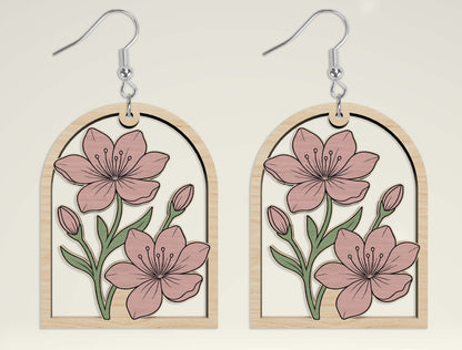 Floral Earring SVG Bundle Laser Cut File for xTool and Glowforge