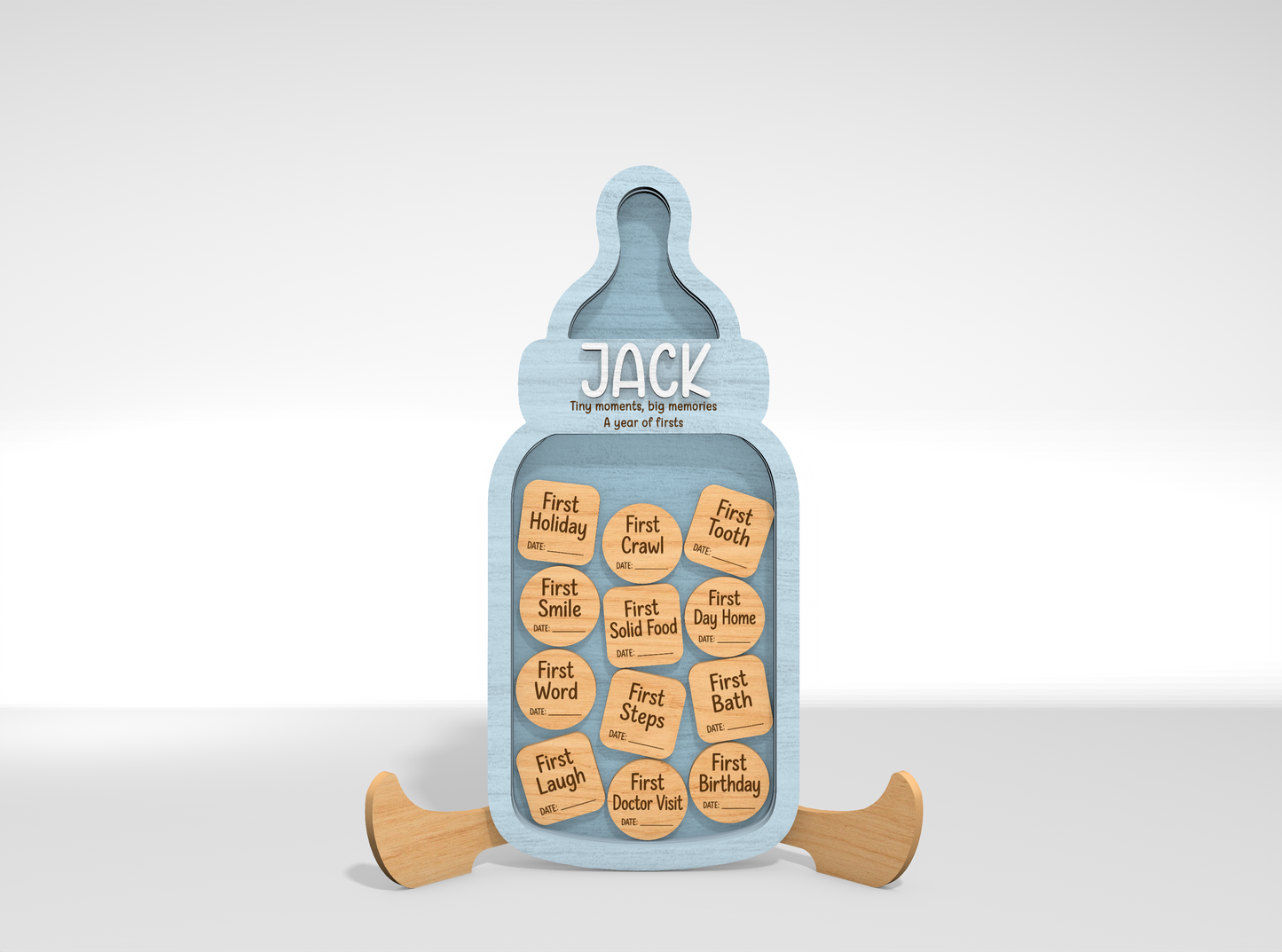 Baby Milestone Memory Bank SVG Laser Cut File for Glowforge