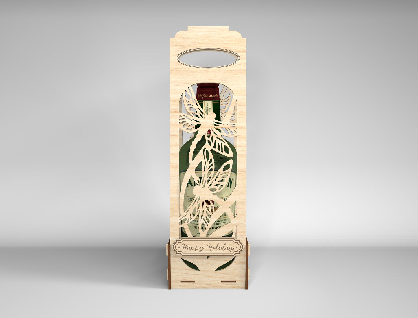 Wooden Wine Bottle Gift Box Bundle SVG Laser Cut File for xTool and Glowforge