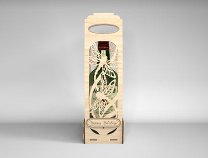 Wooden Wine Bottle Gift Box Bundle SVG Laser Cut File for xTool and Glowforge