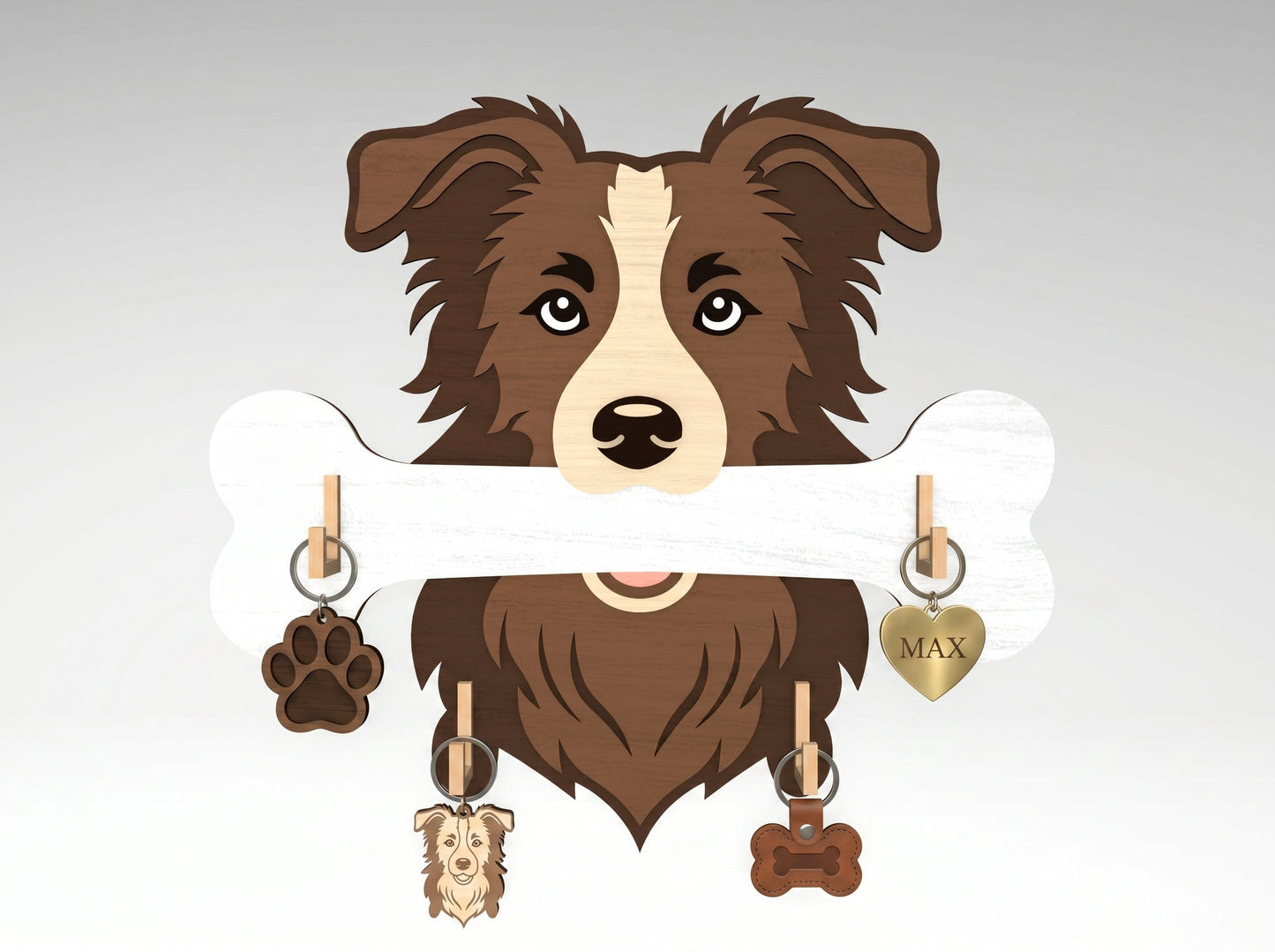 Dog Key Holder SVG Bundle for xTool, Glowforge, or LightBurn