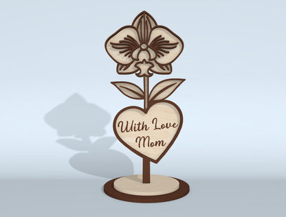 Mother's Day Flower Heart Sign SVG Bundle 16 Designs for LightBurn