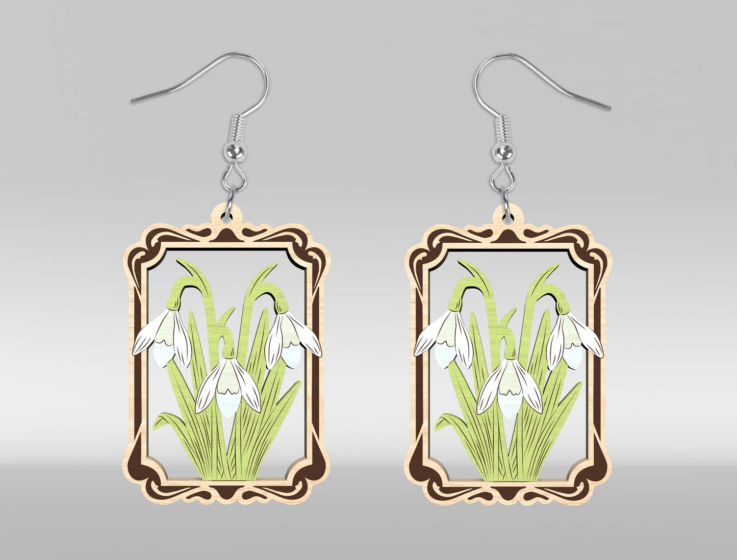 Floral Earring SVG Bundle Laser Cut File for xTool and Glowforge