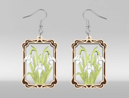 Floral Earring SVG Bundle Laser Cut File for xTool and Glowforge