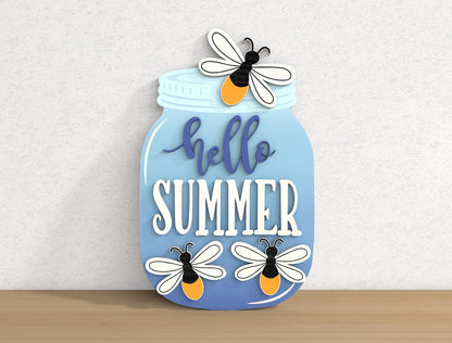 Mason Jar Hello Summer SVG Bundle with 13 Seasonal Door Hangers