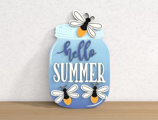 Mason Jar Hello Summer SVG Bundle with 13 Seasonal Door Hangers