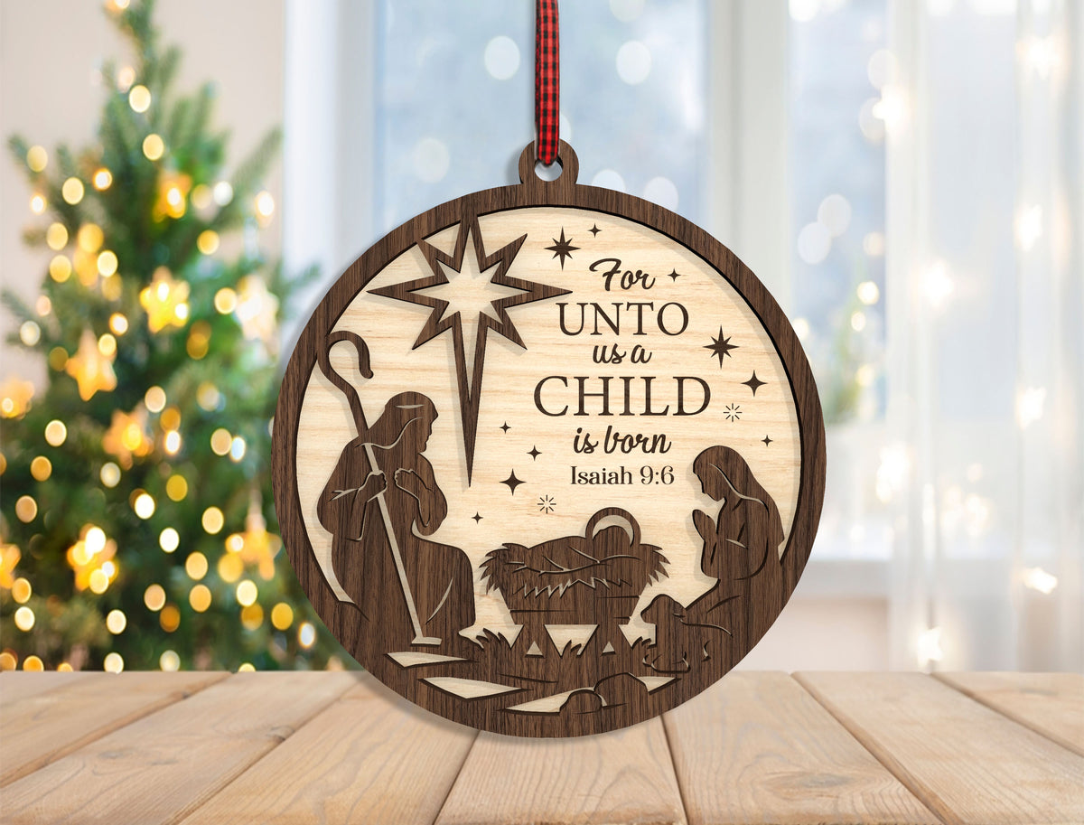 Christian Nativity Ornament SVG Bundle Christmas Laser Cut Files