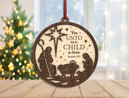 Christian Nativity Ornament SVG Bundle Christmas Laser Cut Files