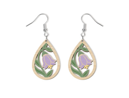 Floral Teardrop Earring SVG Bundle Spring Flower Jewelry Laser Cut File for xTool and Glowforge