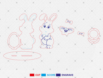 Easter Egg Holder SVG Bundle Bunny Chick 11 Designs for Glowforge and xTool