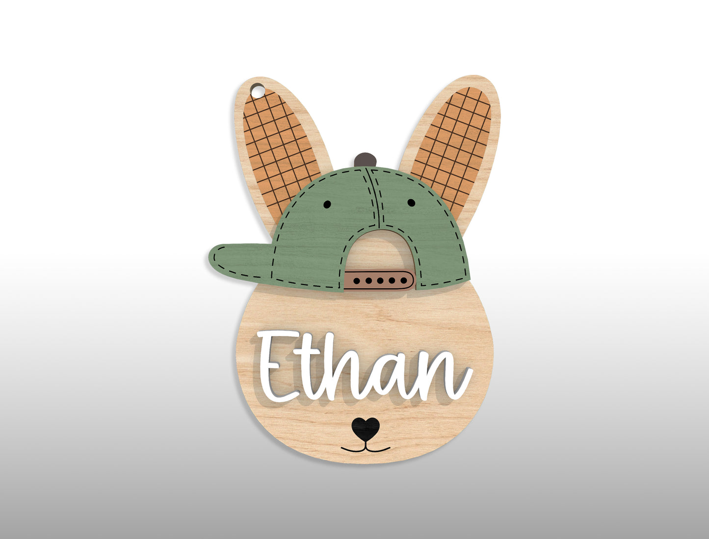 Personalized Easter Bunny Name Tag SVG 18 Designs for Glowforge and xTool