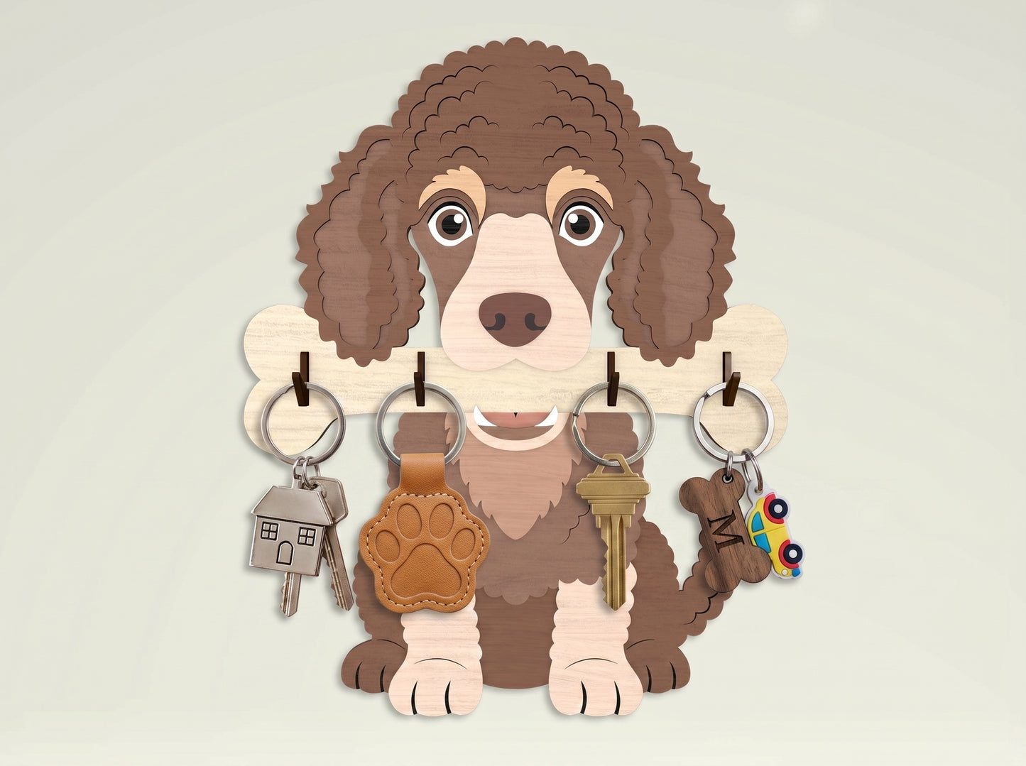 Personalized Dog Key Holder SVG Bundle for Glowforge and LightBurn