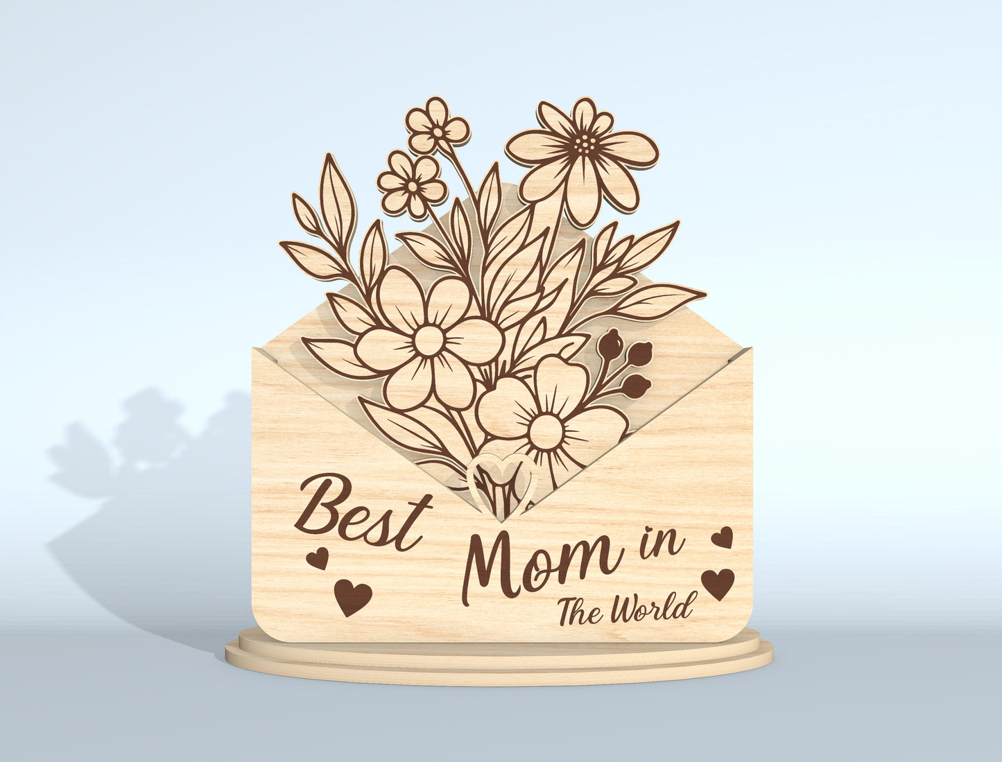 Floral Envelope Stand Sign SVG Bundle for Glowforge and xTool
