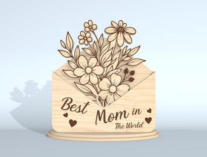 Floral Envelope Stand Sign SVG Bundle for Glowforge and xTool