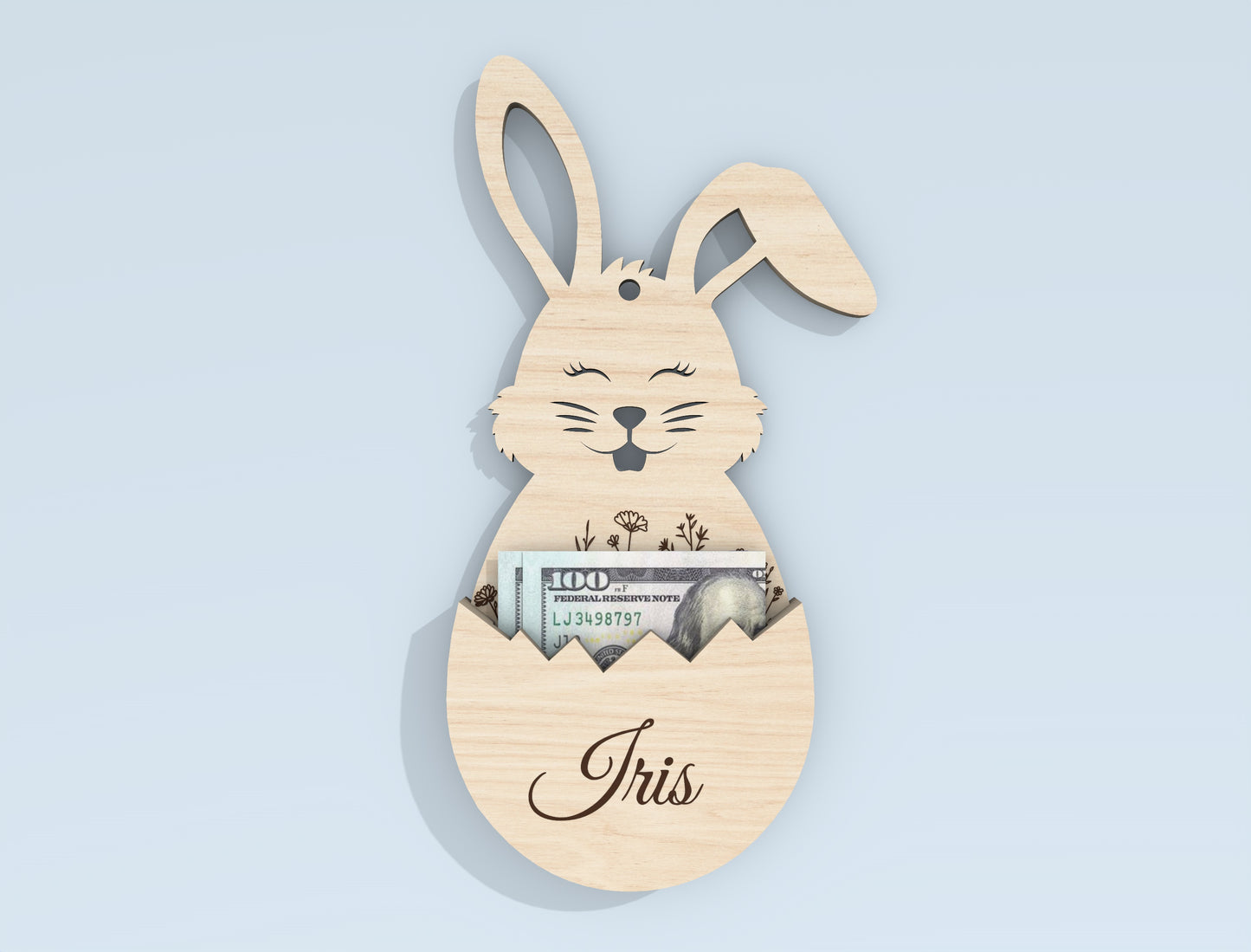 Personalized Easter Bunny Money Holder SVG Bundle for Glowforge